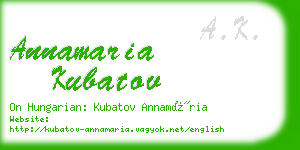 annamaria kubatov business card